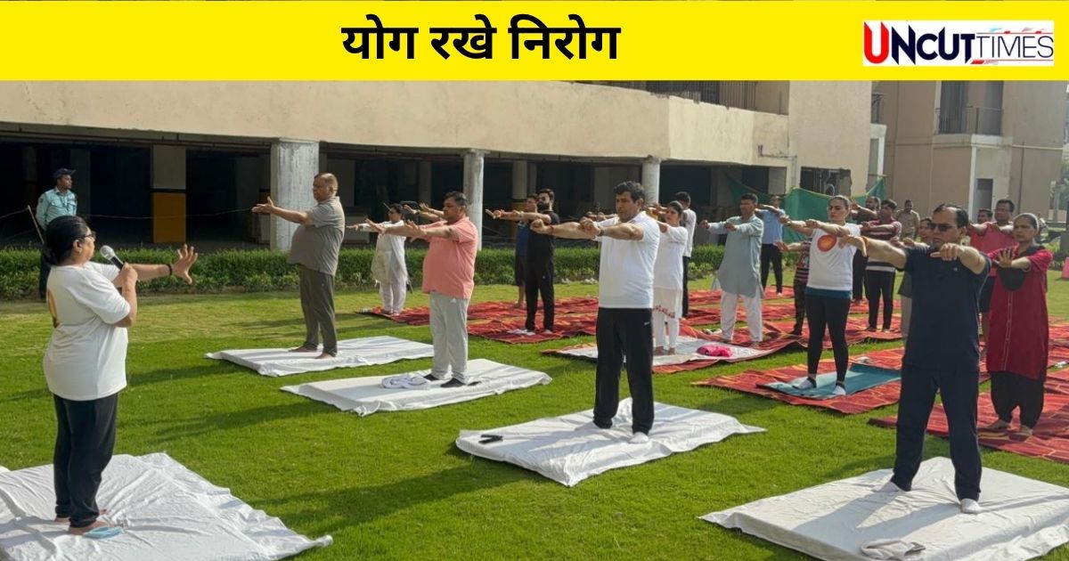 योग दिवस 2025 : ग्रेटर नोएडा वेस्ट के आरजे लग्जरी होम्स में योग अभ्यास